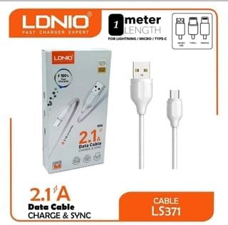 Ldnio LS371 Data Cable Charger And Sync 1M 2.1A Current Max Lightning To USB - White