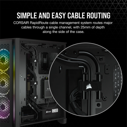 Corsair 4000D Tempered Glass Mid-Tower ATX Case — Black - CC-9011198-WW