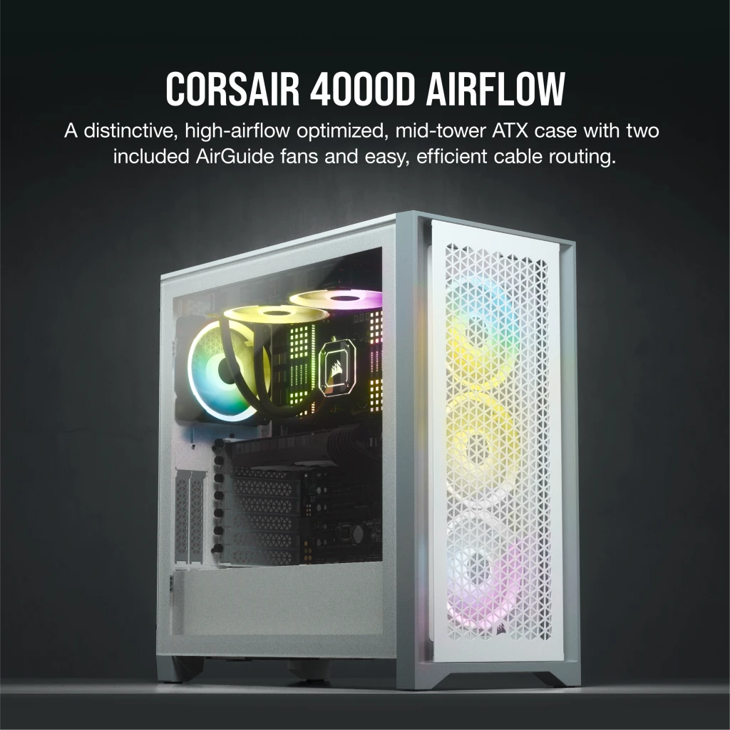 Corsair 4000D Tempered Glass Mid-Tower ATX Case — Black - CC-9011198-WW