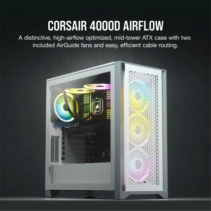 Corsair 4000D Tempered Glass Mid-Tower ATX Case — Black - CC-9011198-WW