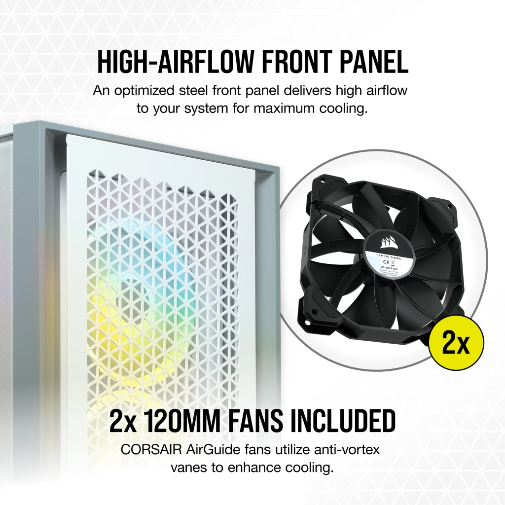 Corsair 4000D Tempered Glass Mid-Tower ATX Case — Black - CC-9011198-WW