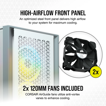 Corsair 4000D Tempered Glass Mid-Tower ATX Case — Black - CC-9011198-WW