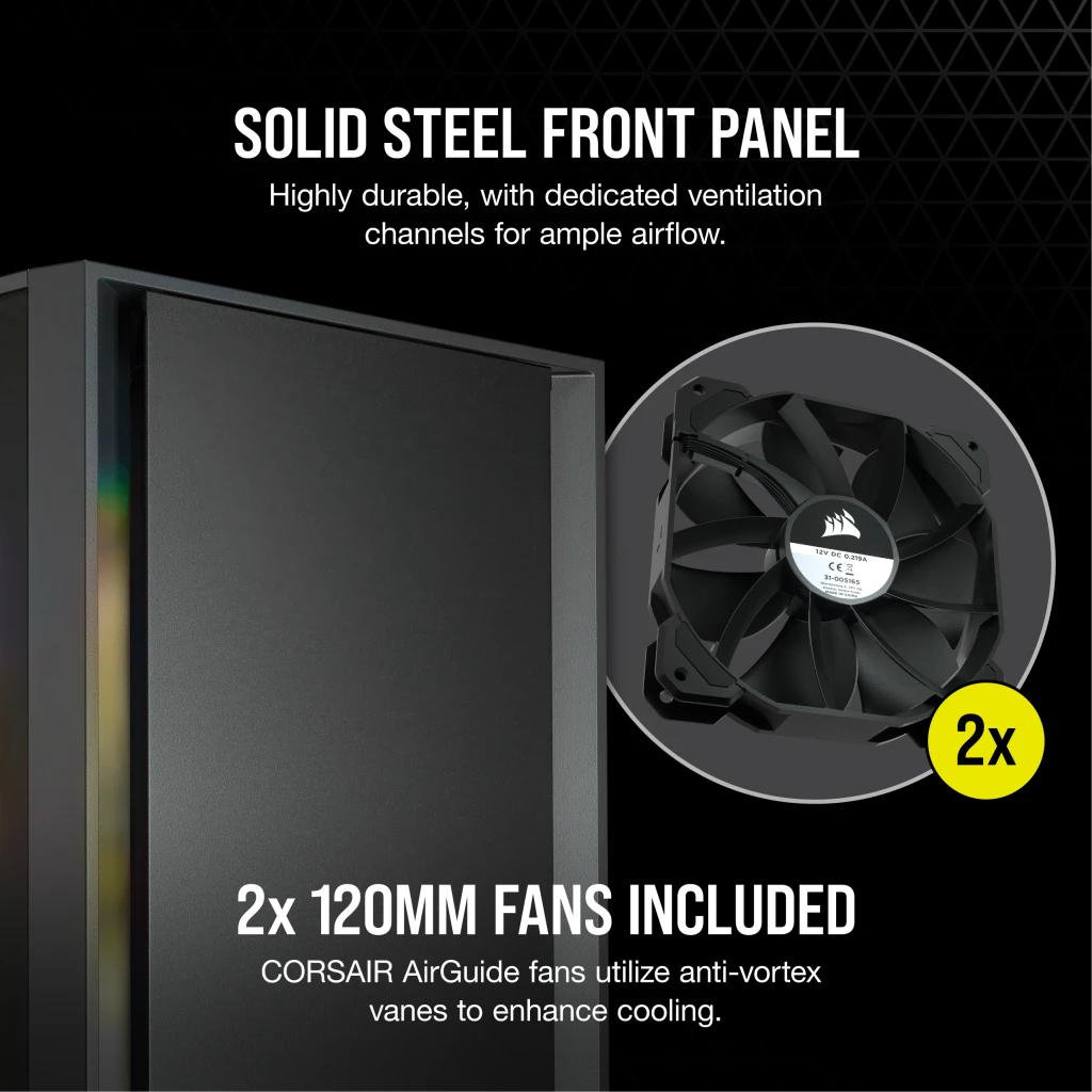 Corsair 4000D Tempered Glass Mid-Tower ATX Case — Black - CC-9011198-WW