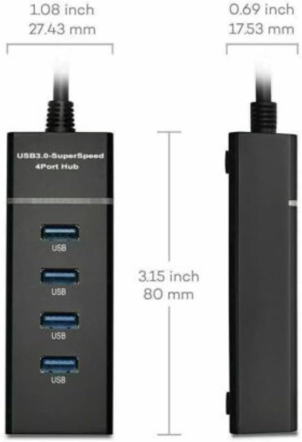 USB Hub 4-Port USB 3.0 Ultra Slim Data Hub Multi USB Hub Splitter Lead Adapter Cable USB Splitter For Macbook, Mac Mini/Pro, Surface Pro, Notebook Pc, Laptop, USB Flash Drives, And Mobile HDD