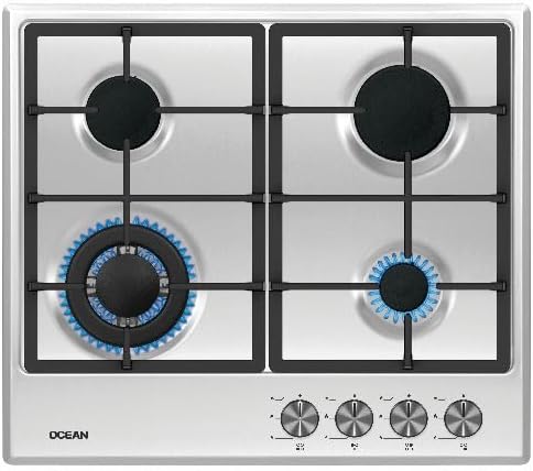 OCEAN GAS BUILT-IN HOB 4 BURNER 60 CM CAST IRON STAINLESS OGHF64IPROSV