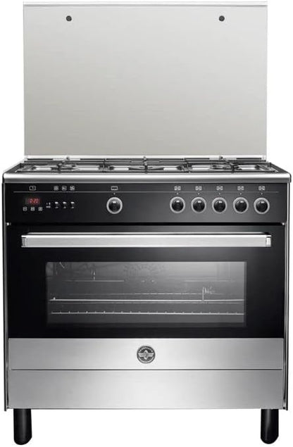 LA GERMANIA Freestanding Cooker 90 x 60, 5 Gas Burner, Stainless x Black 9M10G4A1X4AWW - T