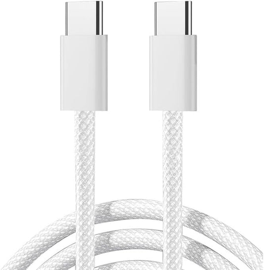 Joyroom S-A45 Ben Series 60W Braided Fast Charging Type-C to Type-C Data Cable, 1 Meter Length, White