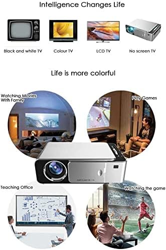 LED Projector Full Hd T6 4K 3500 Lumens Usb 1080P Lcd Display Silver