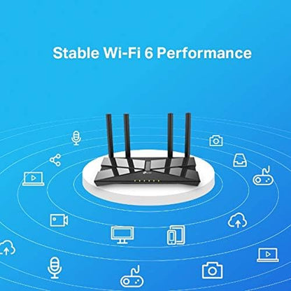 TP Link WiFi 6 AX1500 Archer AX10,Smart WiFi,Triple Core CPU, Gigabit, Dual Band, OFDMA, MU MIMO, Works with Alexa, Wireless Router, Black