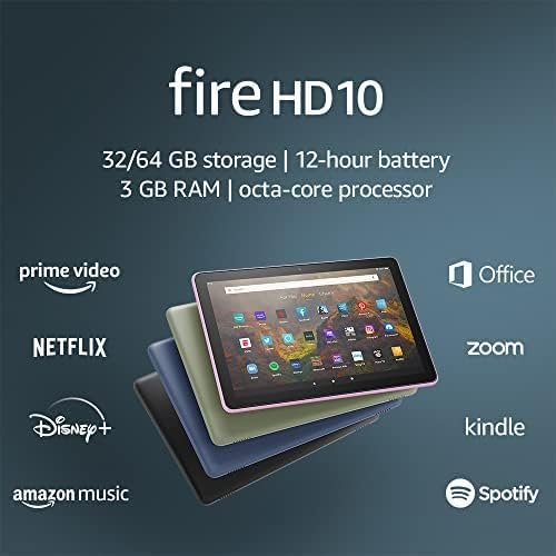 Amazon Fire HD 10 tablet, 10.1", 1080p Full HD, 64 GB, (2021 release), Black