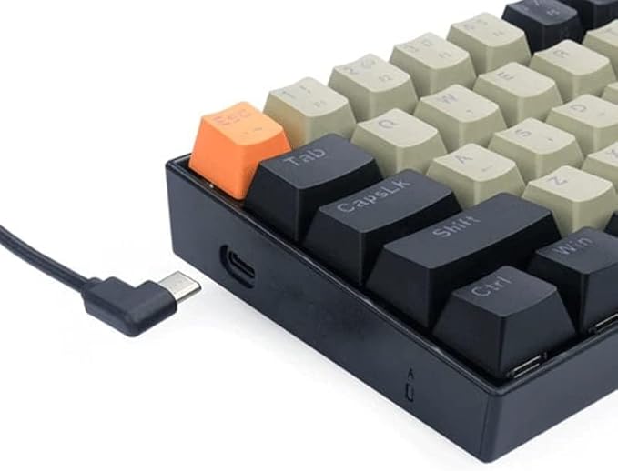 Redragon K606 LAKSHMI 60% Mechanical Gaming Keyboard - (BLUE Switch) - White LED Backlighting - 61 KEYS - Detachable Cable | (K606-OG&GY&BK)