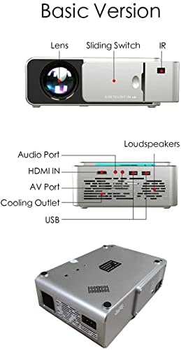 LED Projector Full Hd T6 4K 3500 Lumens Usb 1080P Lcd Display Silver