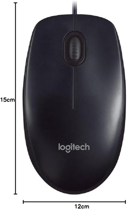 Logitech M90 Optical Wired Mouse - Black