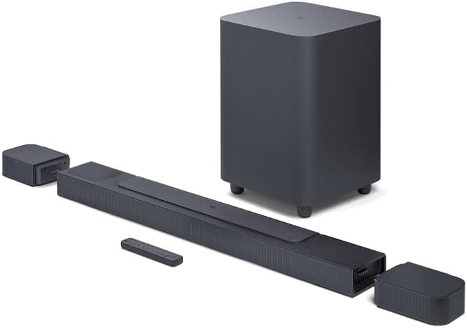 JBL Bar 800, Surround Sound Bar for TV with Wireless Subwoofer and 2 x Detachable Wireless Surround Speakers, 720W Output Power, in Black|1 year manufacturer warranty
