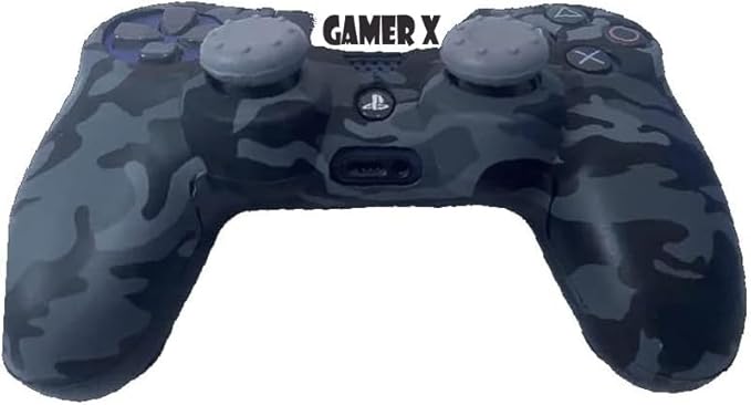 PS4 Controller Cover Case Black Camouflage with Thumb Grip - T