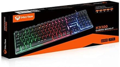 Meetion K9300 - Colorful Rainbow Backlit Gaming Keyboard - Black