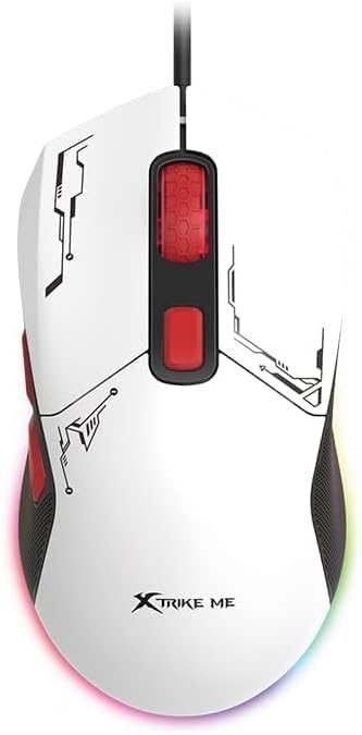 XTRIKE ME GM316 Gaming Mouse RGB USB – 7200 DPI – 7 Buttons – 2 Detachable Covers – RGB Lighting – 67G weight | (GM316W)