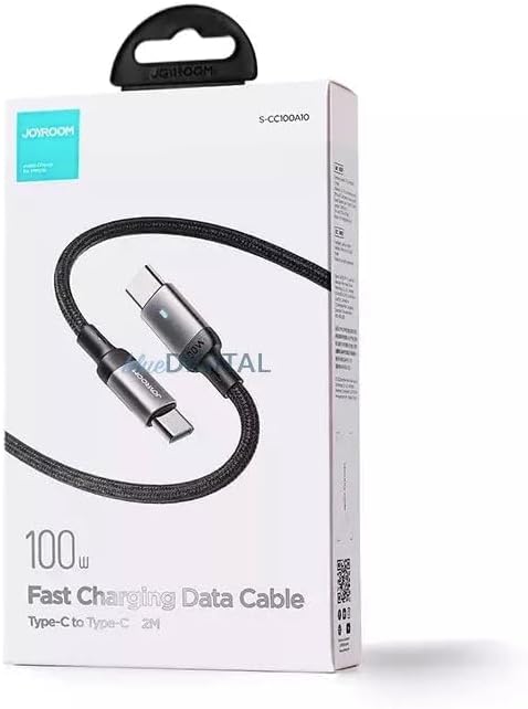 JR - S-CC100A10 Extraordinary Series 100W Type-C to Type-C Fast Charging Data Cable 1.2m-Black