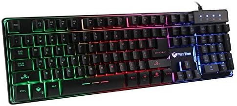 Meetion K9300 - Colorful Rainbow Backlit Gaming Keyboard - Black