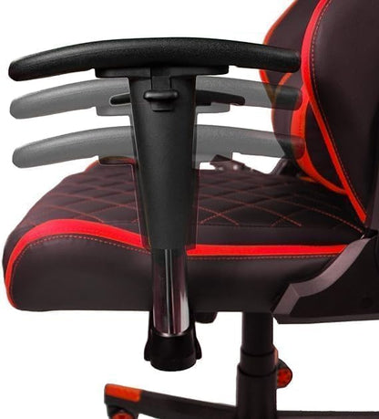 Alamal Leather Gaming Chair High Back Tilting Adjustable Arms and Back Support, Red