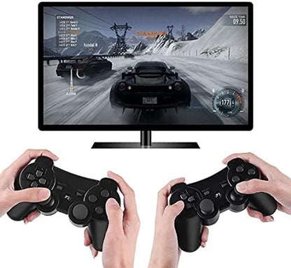 Kepisa Wireless Controller for PS3 Playstation 3 Dual Shock, Bluetooth Remote Joystick Gamepad for Six-axis with Charging Cable (Black and Black)