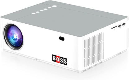 BOSS S39A, 3840x2160p | Contrast Ratio 7000:1 | Lumens 6000 | Android Version 6.0 | Ram: 1 GB, ROM: 8 GB| Supports USB, HDMI, Wi-Fi/Bluetooth| Home Theatre Video Projector for Home/Office