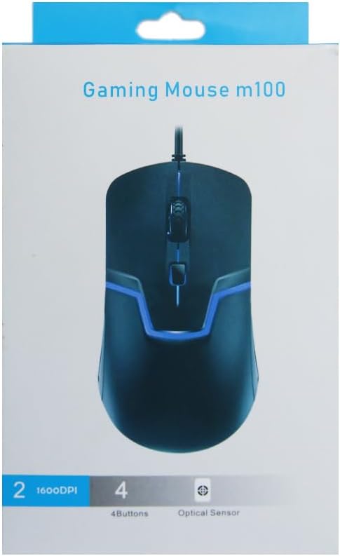 HP M100 USB Mouse Wired Gaming LED Light DPI Control - (Black)