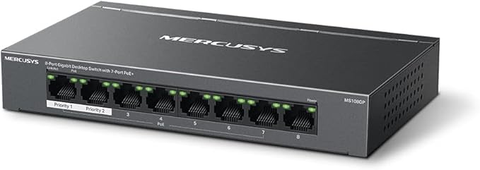 Mercusys MS108GP 8-Port Gigabit Desktop Switch with 7-Port PoE+