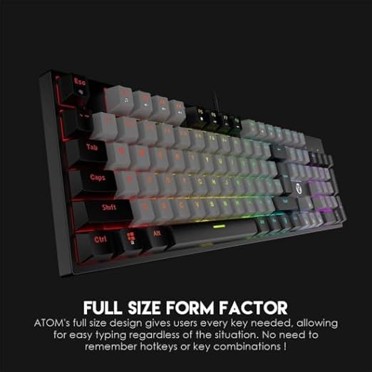 FANTECH ATOM MK886 RGB Mechanical Gaming Keyboard – BLUE Switch Black