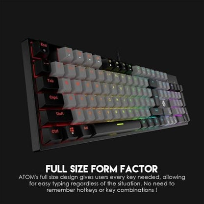 FANTECH ATOM MK886 RGB Mechanical Gaming Keyboard – BLUE Switch Black
