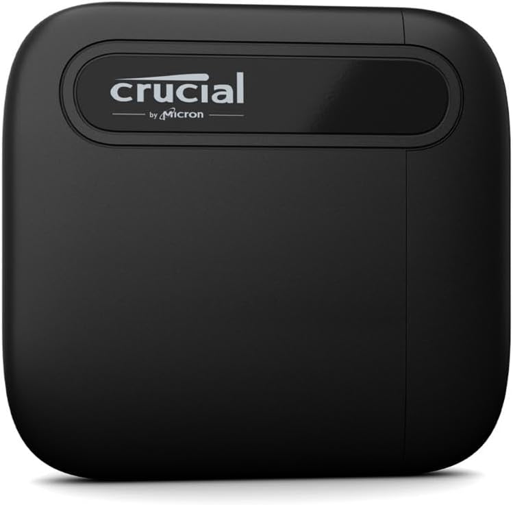 Crucial X6 1TB Portable SSD - Up to 800MB/s - PC and Mac - USB 3.2 USB-C External Solid State Drive - CT1000X6SSD9