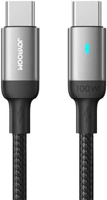 JR - S-CC100A10 Extraordinary Series 100W Type-C to Type-C Fast Charging Data Cable 1.2m-Black