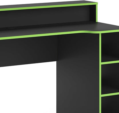 Vicco Roni Gaming Table, Black/Green, 160 x 65 cm