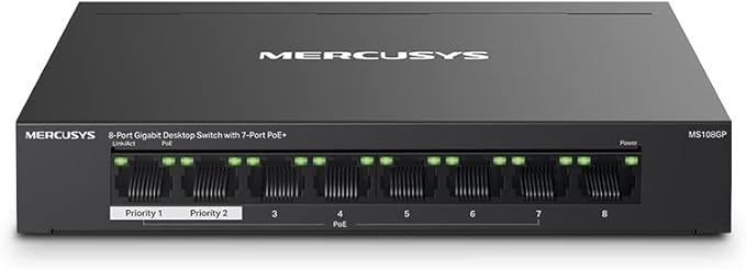 Mercusys MS108GP 8-Port Gigabit Desktop Switch with 7-Port PoE+