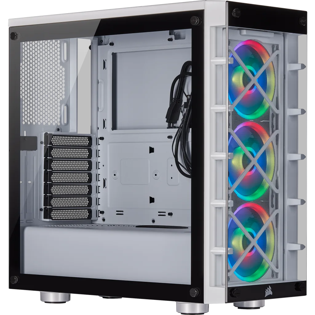 Corsair iCUE 465X RGB Mid-Tower ATX Smart Case — White - CC-9011189-WW