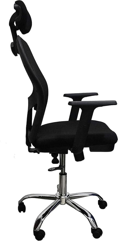 Alamal High Back Mesh Chair with Adjustable Armrest, Adjustable Lumbar Support, Adjustable Back and Headrest, Black