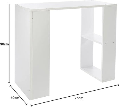 Bravo desk with racks - White, Wood - 2724648708101