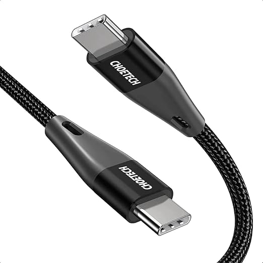 Choetech usb-c to usb-c cable, 1.2 m - black and grey