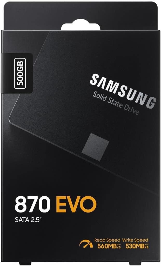 Samsung SSD 870 EVO, 500 GB, Form Factor 2.5”, Intelligent Turbo Write, Magician 6 Software, Black - T