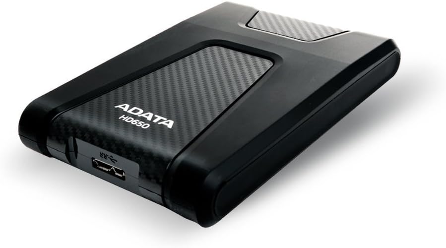 ADATA HD650 1TB USB3.0 High Speed Triple-Layer Anti-Shock Outdoor Style Ruggedize External Hard Drive, Black (AHD650-1TU3-CBK)