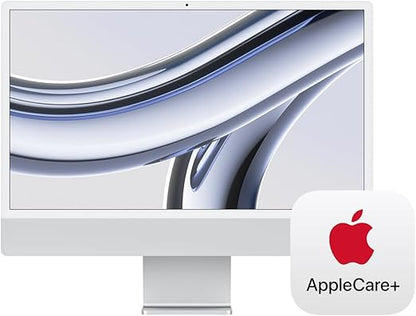 Apple 2023 iMac All-in-One Desktop Computer with M3 chip: 8-core CPU, 10-core GPU, 24-inch Retina Display, 256GB SSD Storage. Works with iPhone/iPad; Silver With AppleCare+ (3 Years)