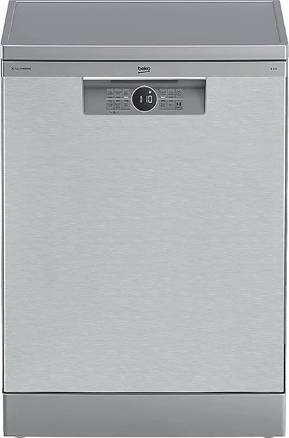 Beko dishwasher 60 cm 6 program 15 person - inox - led display-hygiene - (aquaintense)- fast+ - inv.