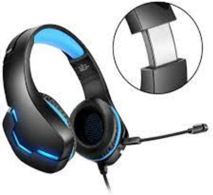 Erxung J10 Led Light Gaming Surrounding Headset With Noise Cancelation Microphone Usb With 3.55Mm Jack For Pc & Playstation - Black/Blue, Wired Headphones Headset