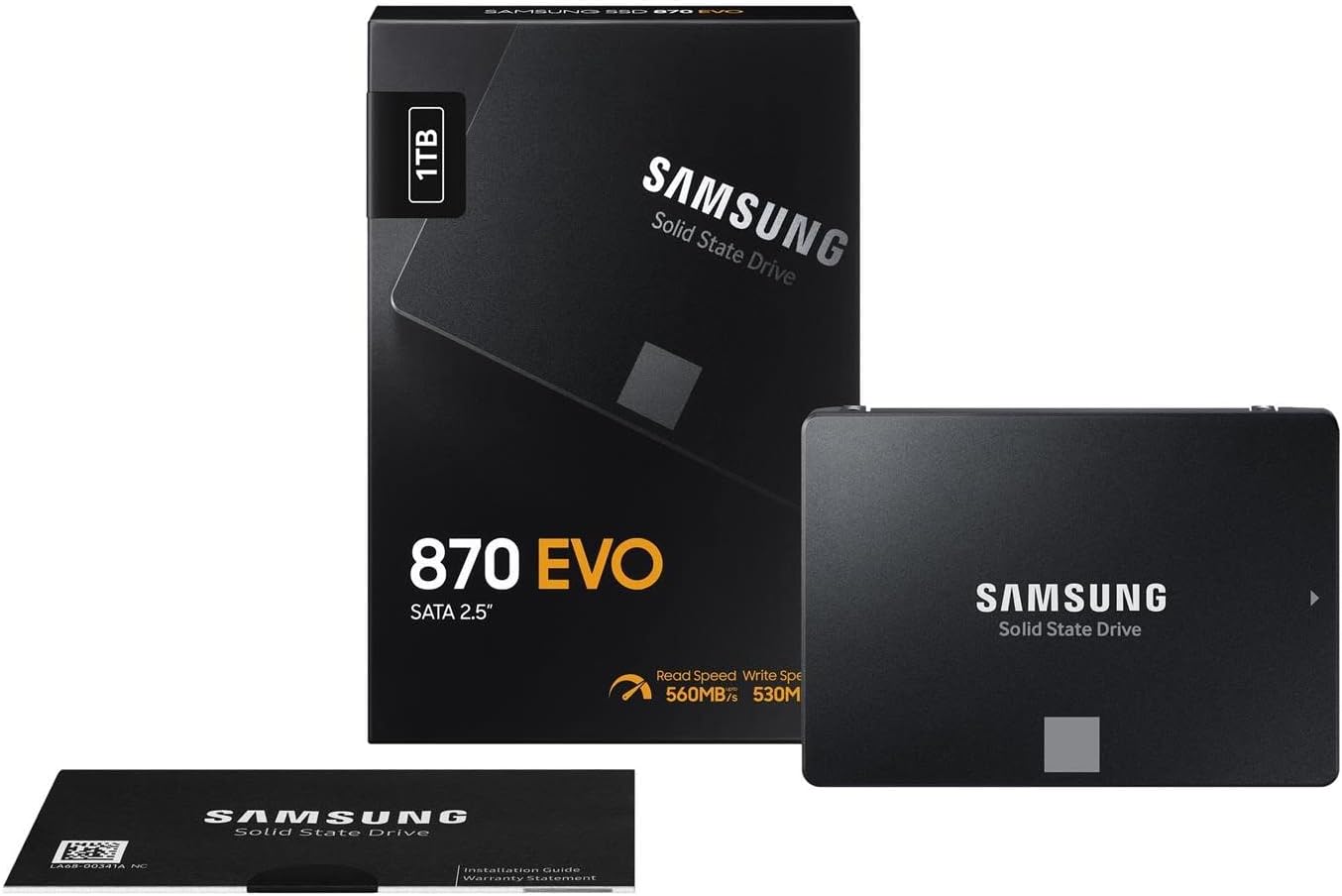 Samsung SSD 870 EVO, 1 TB, Form Factor 2.5 and rdquo;, Intelligent Turbo Write, Magician 6 Software, Black (Internal SSD)