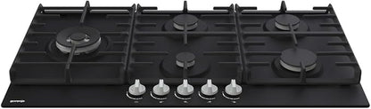 Gorenje Gas stove- 90cm - 5 burner - pan supports Cast iron - full safety - black - GW951MB