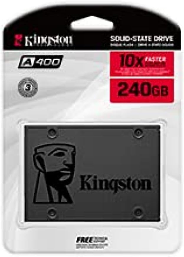 Kingston 240GB A400 Sata 3 2.5 inch Internal Ssd Sa400S37,240G,HDD Replacement for Increase Performance Black