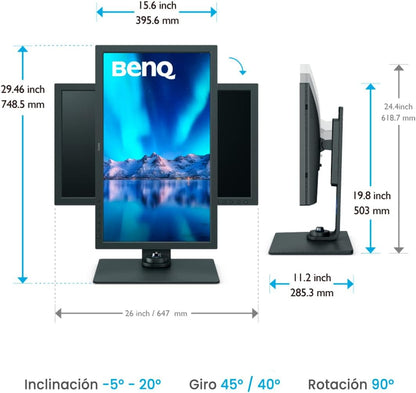 Benq Monitor PhotoVue SW271C / 27 inch, UHD, IPS Panel/ 10 Bit, 5Ms, 60Hz 99% Build-in Speakers 5W*2,