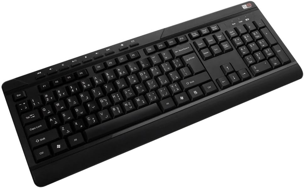 2B KB443 Keyboard Combo Mouse + Wireless Keyboard Multifunctional Silent Keyboard - Black