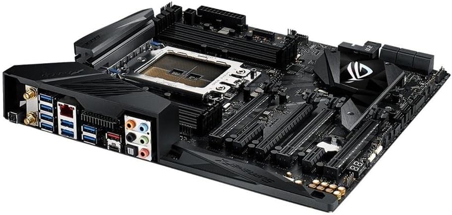 ASUS ROG STRIX X399-E GAMING AMD Ryzen Threadripper TR4 DDR4 M.2 U.2 X399 EATX HEDT Motherboard with onboard 802.11AC WiFi, USB 3.1 Gen2, and AURA Sync RGB Lighting