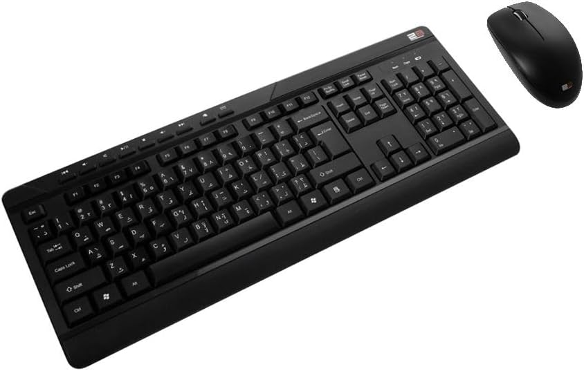 2B KB443 Keyboard Combo Mouse + Wireless Keyboard Multifunctional Silent Keyboard - Black